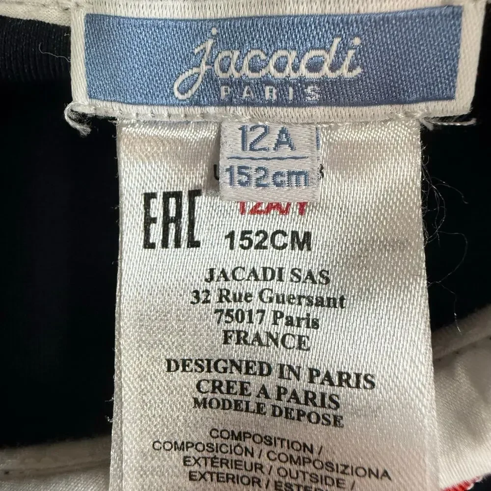 Jacadi Paris Milano Dress Girls Size 12A/Y Peter Pan Collar Event Preppy France